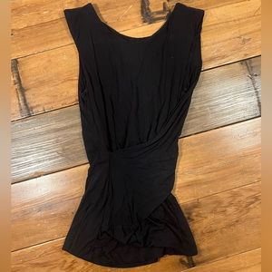 Free People Black Tie-Front Wrap Tank Top Size S